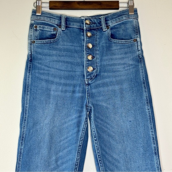 Boyish The Ricky High Rise Exposed Button Front Flare Leg Jeans Size 27 - Picture 3 of 14